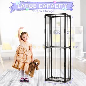 Organizador Vertical de PVC para Peluches con Red Elástica, Corralito para Niños, Almacenamiento que Ahorra Espacio, Almacenamiento Tipo Zoológico para Peluches - Product Image 1