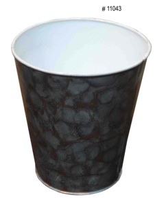 Red Ceramic Look Metal Round Flower <b>Pot</b> Glazed Modern <b>Plastic</b> Effect Planter for Indoor Outdoor Use - Product Image 5
