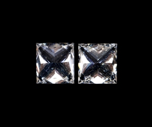 OM GEMS - Par de Diamantes Cultivados en Laboratorio HPHT CVD de Corte Princesa, Forma Cuadrada, Corte Excelente, 1.25 Ct, E,F VVS-VS, para Colgante - Product Image 4