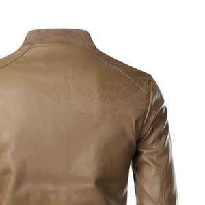 Latest Comfortable Fashion <b>Leather</b> <b>Jacket</b> Stand Washed Zipper Front Windproof Eco-Friendly Breathable Outdoor Casual Winter - Product Image 6