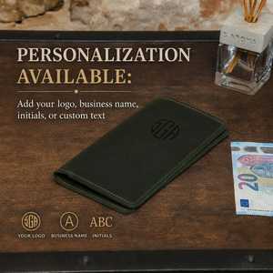Porte-billets en cuir véritable avec logo en feuille d'or pour restaurant, présentoir de factures personnalisé pour café, livre d'or de luxe pour hôtel LBH-0018 - Product Image 5