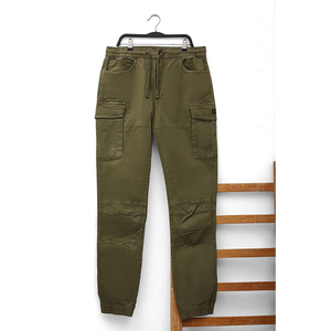 Trending Men's 100% Cotton Canvas Cargo <b>Jogger</b> Pants <b>Slim</b> Fit Elastic Waist ODM Utility Trousers - Product Image 1