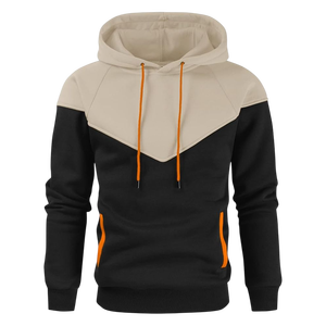 Sweat à capuche pour homme, couleur contrastée, vert, blanc, noir, en polaire chaude, style urbain tendance - Product Image 6
