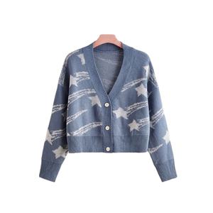 Pull en laine/cachemire au crochet pour femme, le plus vendu, cardigan d'hiver personnalisé à col en V avec fermeture boutonnée, décontracté, respirant, standard - Product Image 2