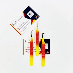 Pinzas Profesionales de Acero Inoxidable Antiestáticas de 10 mm con Puntas Doradas, Herramientas de Maquillaje para Volumen de Pestañas, Kit de Extensión de Pestañas - Product Image 5