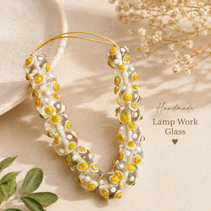 <span class=keywords><strong>Perles</strong></span> en verre soufflé à la main, 12 mm, motif floral marguerite jaune et blanc, <span class=keywords><strong>perles</strong></span> lâches pour la fabrication de bijoux DIY et l'artisanat créatif - Product Image 5