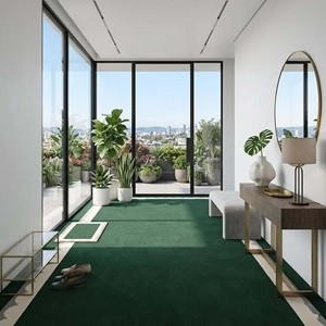Emerald Green Area <b>Rug</b> with Scalloped Border Modern Hand Tufted Woolen Carpet Elegant Living Room Bedroom Floor Decor Luxury <b>Rug</b> - Product Image 5