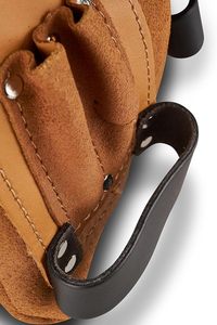 Sac à outils en cuir marron avec plusieurs compartiments, sac de ceinture à ouverture supérieure, rangement universel pour outils - Product Image 2