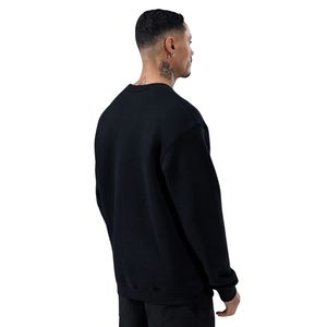 Sudadera Negra de Cuello Redondo para Hombre, Informal, de Forro Polar, Manga Larga, Deportiva, para Gimnasio, Ropa de Calle, Moda de Invierno - Product Image 4
