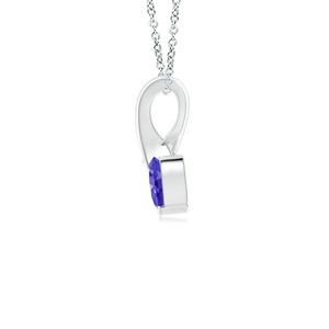New Arrival Heart Shape <b>Pendant</b> Romantic Gift For Woman 14K <b>Gold</b> Natural Tanzanite Ribbon Design <b>Pendant</b> With Diamond Necklace - Product Image 3