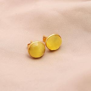 Pendientes de cuarzo Monalisa amarillo natural, pendientes de oro vermeil para bodas, para proveedores mayoristas - Product Image 3