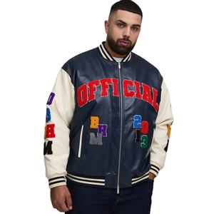 Chaqueta Varsity de Invierno Personalizada OEM, Estilo Vintage, para Hombre, con Logotipo Frontal, de Piel de Oveja Acolchada, Ropa Urbana - Product Image 1