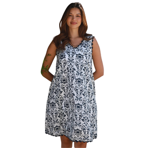 Mini vestido con estampado floral para mujer, vestido de moda con corte en A - Product Image 3