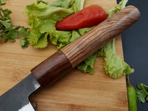 Cuchillo de Chef de Acero al Carbono Forjado a Mano, Hoja de 8-9.9 Pulgadas, Acabado Satinado, Estilo Japonés, Mango de Madera, para Mano Derecha - Product Image 2