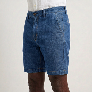 Shorts en jean streetwear personnalisés pour hommes, coupe ample, délavés vintage, vente en gros, production de marque - Product Image 6