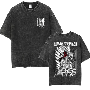 Premium Streetwear Oversized <b>T</b> Shirt Anime Fish Illustration <b>Back</b> Print Cotton Soft Fabric Custom Logo Wholesale Supplier - Product Image 2