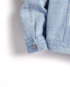 Veste d'hiver pour homme, nouvelle collection unisexe bleu clair, style formel, logo frontal, jean thermique délavé effet neige - Product Image 3