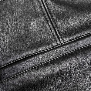 Pantalones de cuero PU ajustados para mujer, precio mayorista, cintura alta, cierre con cordón, color liso, para invierno - Product Image 4