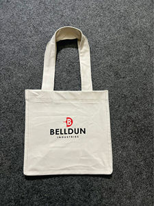Sac fourre-tout en toile personnalisé Belldun Industries, 100% coton, écologique, imprimé par transfert thermique, logo personnalisé sur le devant, style décontracté, 220g - Product Image 1