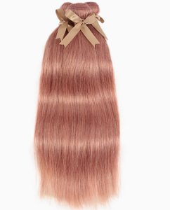 ผมแท้สีชมพูตรงยาวแบบเป็นมัด ความหนาแน่น 100% แบบ Double Drawn พร้อมฐานไหม สามารถปรับแต่งสีได้ - Product Image 1