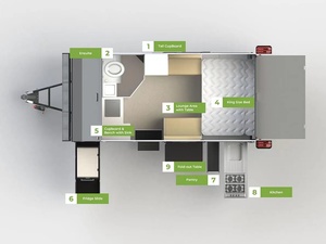 Remolque de Viaje Familiar para Acampar 4x4 con Cocina de Acero Inoxidable, Baño y Unidad de Turismo para 2 a 4 Personas - Product Image 6
