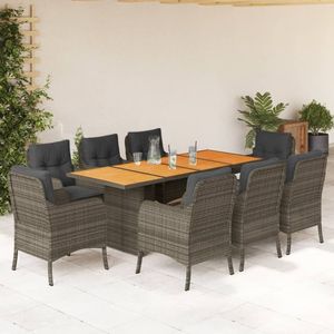 Conjunto de comedor para jardín en gris y marrón - Product Image 1
