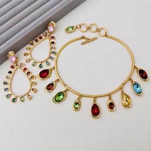 Elegante Collar de Moda Bohemia con Piedras Multicolores, Conjunto de Collar de Cristal, Romántico, Moderno, de Alta Gama, Lujoso, con Colgante, Regalo - Product Image 2