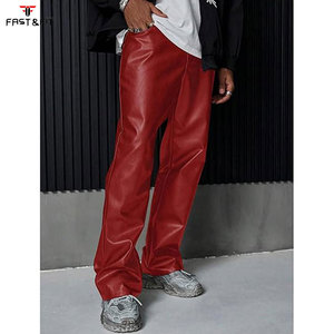 PU Leather Men's Loose Casual Straight <b>Trousers</b>-Waterproof Breathable Quick Dry - Product Image 3
