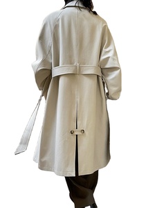 Trench long femme printemps tempérament Trenchcoat Silhouette automne coupe-vent ample pardessus femme disponible en cuir - Product Image 2