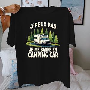 Aventure de camping-car français T-shirt confortable en pur coton pour femme - Product Image 1