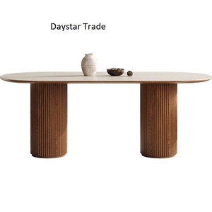 Table à manger rectangulaire moderne Daystar Trade, écologique, 4 places, pieds en métal, mobilier de luxe pour la maison, restaurant, café, bureau - Product Image 1