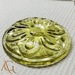 Cameo sculpté en quartz citron naturel, pierre précieuse en vrac, prix de gros fabricant pour la fabrication de bijoux, calibré - Product Image 1