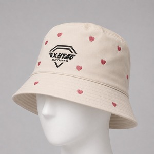 Chapeau Bob Personnalisé Brodé Motif Cœur Unisexe en Coton Casquette de Pêcheur Décontractée Chapeau de Soleil Extérieur Vente en Gros OEM ODM - Product Image 1