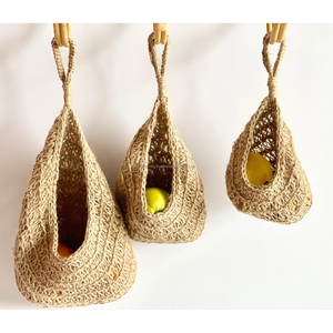 Small Hanging <b>Storage</b> Organizer <b>for</b> Home Cotton Crochet <b>Basket</b> From India-<b>for</b> Toys and Books - Product Image 1