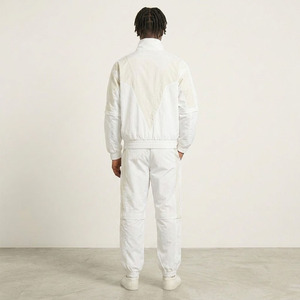 Custom Logo <b>Men's</b> <b>White</b> Nylon Tracksuit 2 Piece Set Vintage Streetwear Windbreaker <b>Jacket</b> Jogger Pants - Product Image 2