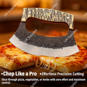 Cuchillo Ulu Tradicional Hecho a Mano, Hoja de Acero Inoxidable, Mango de Madera, Grabado Personalizado, Esencial para la Cocina, Personalizado, Ambidiestro - Product Image 2