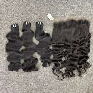 Extensiones de cabello humano vietnamita ondulado natural crudo alineado con cutícula sin procesar sin enredos - Product Image 2