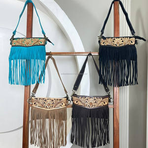 2025 New Custom Hand Tooled Suede Leather Mini Bag Luxury Women's Small Fringe Handbag with Adjustable Strap for Dating Shopping - Product Image 5