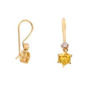 Pendientes de zafiro amarillo, piedra preciosa hexagonal de Ceilán, plata de ley 925, joyería fina para mujer, regalo - Product Image 3