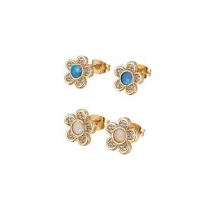Dainty Daisy <b>Earrings</b> Flower <b>Stud</b> <b>Earrings</b> Sterling Silver <b>Earrings</b> 925 Silver Jewelry Gold Plated <b>Earrings</b> <b>Opal</b> Flower <b>Earrings</b> - Product Image 4