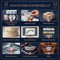 Grillz Hip Hop Personnalisés en Argent 925 Plaqué Or avec Moissanite et Perles d'Eau Douce, Ensemble Complet Certifié par une Tierce Partie pour Mariage Unisexe