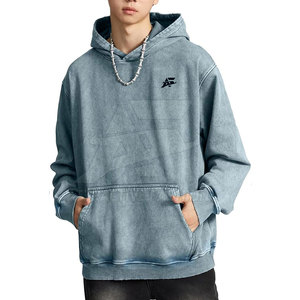 Sudaderas Lisas con Efecto Ácido, Diseño Nuevo de Primera Calidad, Material 100% Algodón, Sudaderas Básicas con Efecto Ácido - Product Image 3