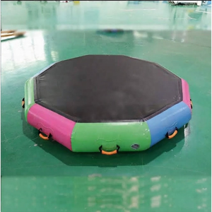 Colchoneta flotante octogonal inflable de PVC rosa y azul, juguete acuático para exteriores, para uso en hoteles y resorts. - Product Image 5