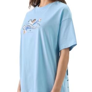 T-shirt femme grande taille 280 GSM très haute qualité 100% coton T-Shirt imprimé personnalisé épaule tombante Style décontracté été fait Bangladesh - Product Image 1