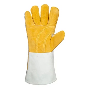 ถุงมือเชื่อมอะลูมิเนียมหนังวัวเสริมแรง ป้องกันการสึกหรอ ทนไฟ สำหรับงานหนัก - Product Image 5