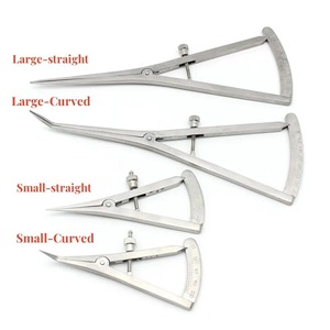 Calibrador de Odontología Quirúrgica Ametrina, Instrumento Médico Quirúrgico de Acero Inoxidable con Cabezal Curvo y Recto, Regla Dental con Escala - Product Image 1