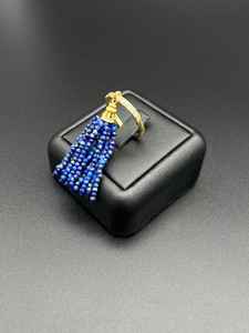 Bague ajustable dorée en lapis-lazuli naturel, argent sterling 925 plaqué or 14 carats, bijoux en pierres précieuses faits à la main - Product Image 6