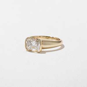 Bagues de fiançailles vintage en or 14K avec diamant de laboratoire taille coussin antique, sertissage demi-clos, tige conique, solitaire, prix usine B2B - Product Image 5