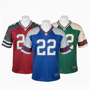 Maillot de football personnalisé 100% polyester, grande taille, manches courtes, avec logo sur le devant |   Vêtements de sport d'été, commande en gros, usine OEM - Product Image 1