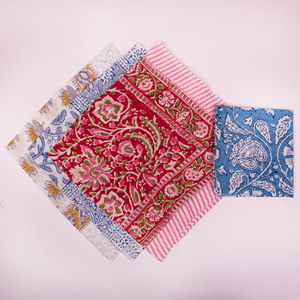 Custom Design Cotton Block Print Bandana 21X21 Inches Soft Fabric OEM ODM Wholesale Factory Manufacturer - Product Image 3